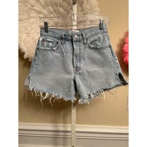 AGOLDE FRAYED BUTTON UP JEAN PARKER SHORTS SIZE 24